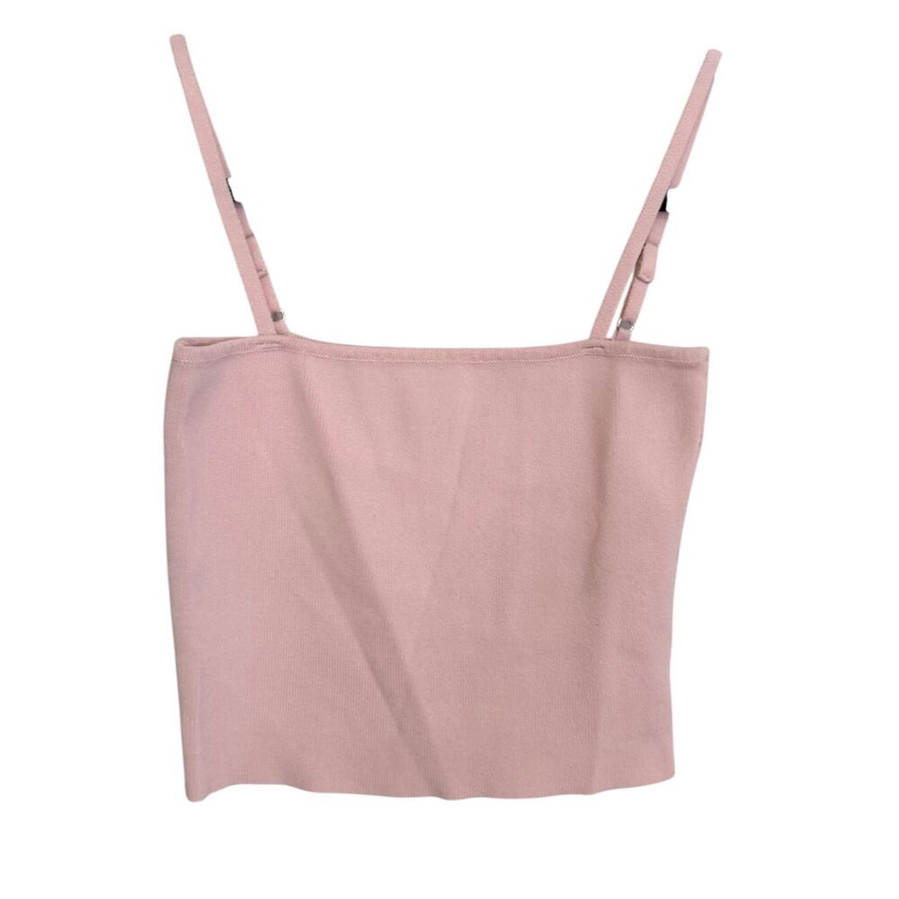 Seek the Label Cami Crop Top S Pink Knit Sleeveless Feminine Coquette Soft Girl